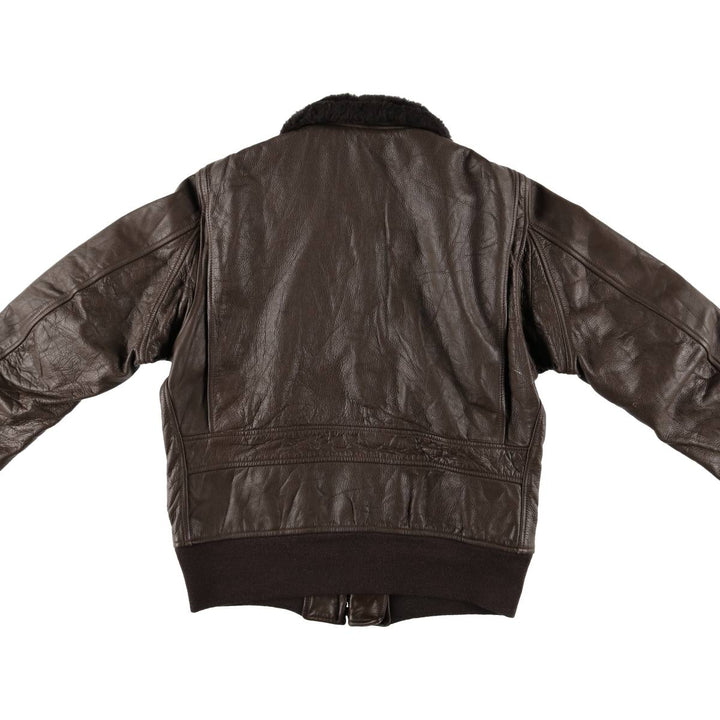 1970'S US Military G-1 Leather Flight Jacket, Made in USA, Size 42, Men's Medium, Vintage unclear brown type Vintage Second Hand
