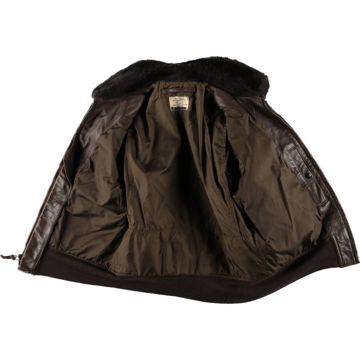 1970'S US Military G-1 Leather Flight Jacket, Made in USA, Size 42, Men's Medium, Vintage unclear brown type Vintage Second Hand