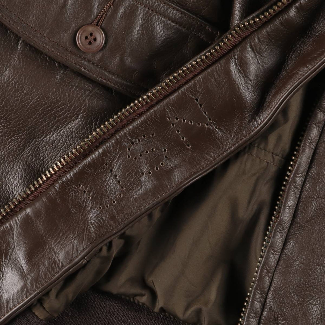 1970'S US Military G-1 Leather Flight Jacket, Made in USA, Size 42, Men's Medium, Vintage unclear brown type Vintage Second Hand