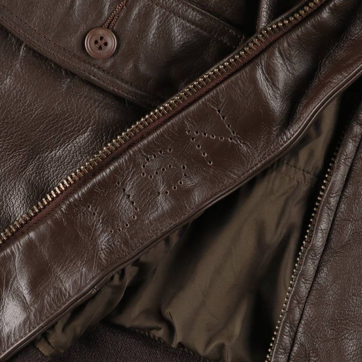 1970'S US Military G-1 Leather Flight Jacket, Made in USA, Size 42, Men's Medium, Vintage unclear brown type Vintage Second Hand