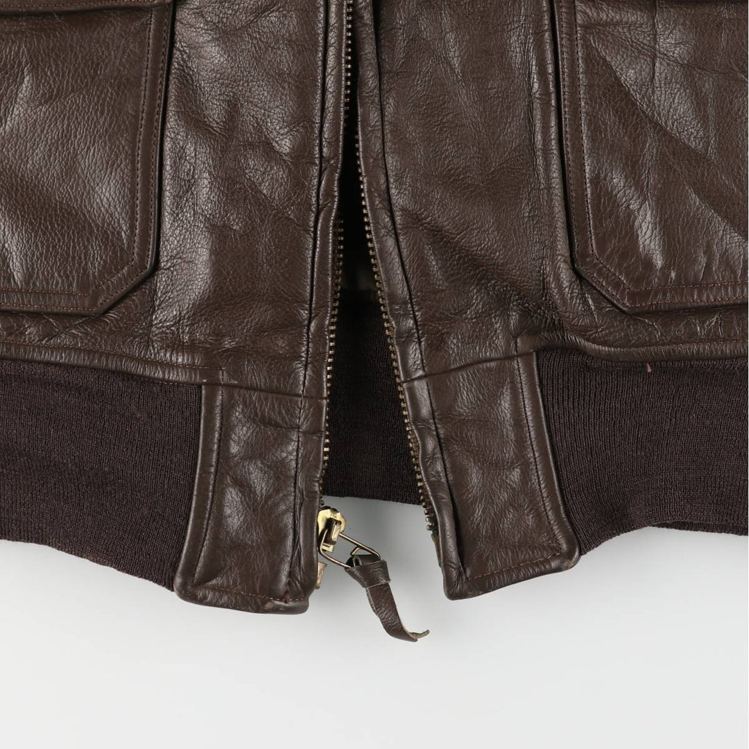 1970'S US Military G-1 Leather Flight Jacket, Made in USA, Size 42, Men's Medium, Vintage unclear brown type Vintage Second Hand