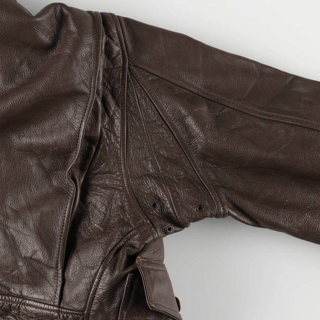1970'S US Military G-1 Leather Flight Jacket, Made in USA, Size 42, Men's Medium, Vintage unclear brown type Vintage Second Hand