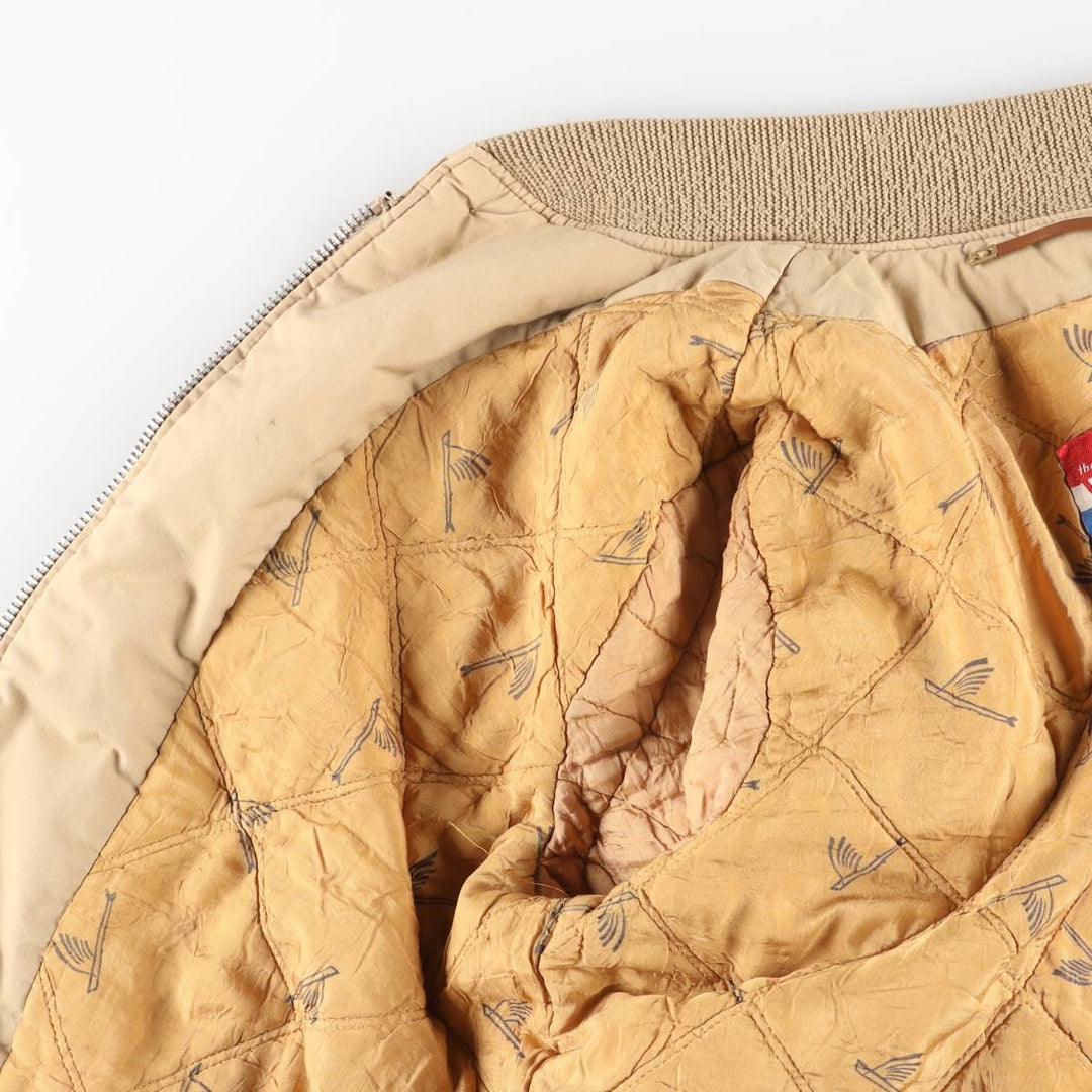 Vintage 70s-80'S Catalina Varsity Padded Derby Jacket with Cup Shoulder Straps, Made in the USA, Men's Size L unclear Beige type Vintage Second Hand