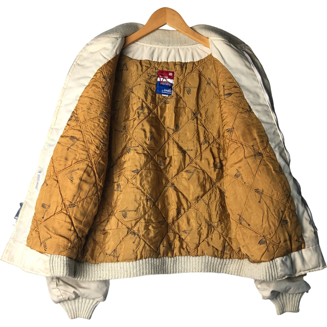 Vintage 70s-80'S Catalina Varsity Padded Derby Jacket with Cup Shoulder Strap, Men's Size XL unclear ivory Vintage Second Hand