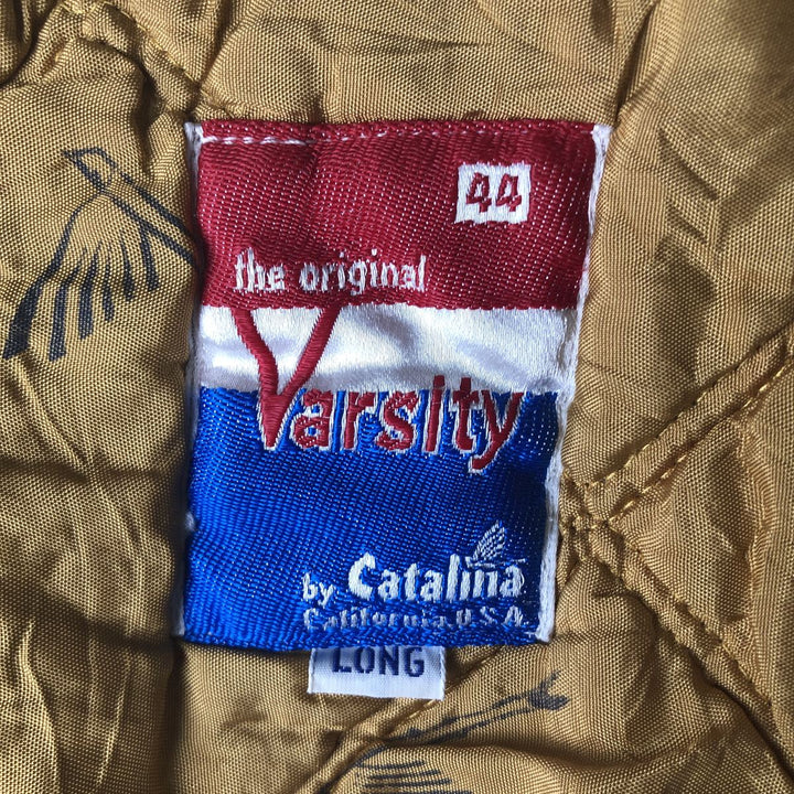 Vintage 70s-80'S Catalina Varsity Padded Derby Jacket with Cup Shoulder Strap, Men's Size XL unclear ivory Vintage Second Hand