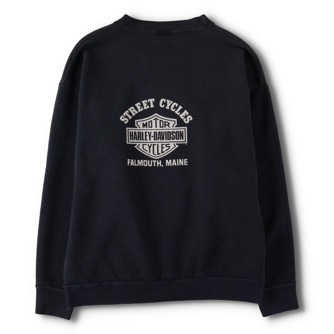 Vintage 1980'S Harley-Davidson floral and rose print sweatshirt, made in the USA, size L, women's. cotton black type Vintage Second Hand