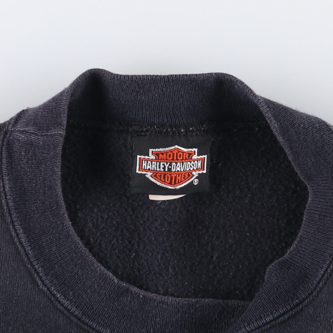 Vintage 1980'S Harley-Davidson floral and rose print sweatshirt, made in the USA, size L, women's. cotton black type Vintage Second Hand