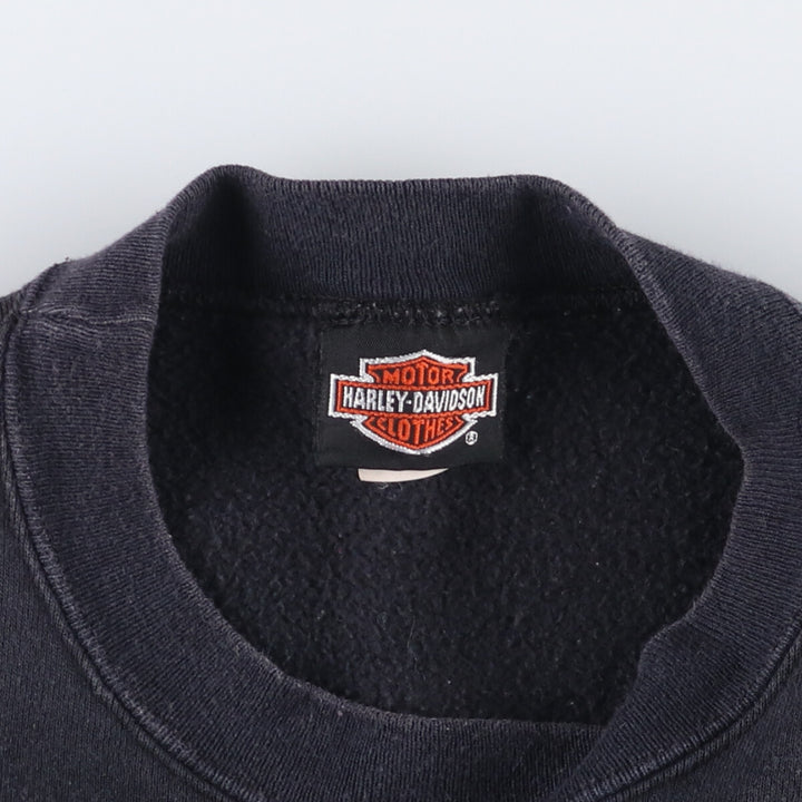 Vintage 1980'S Harley-Davidson floral and rose print sweatshirt, made in the USA, size L, women's. cotton black type Vintage Second Hand