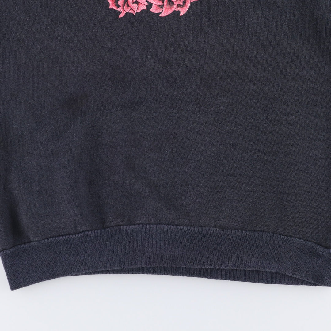 Vintage 1980'S Harley-Davidson floral and rose print sweatshirt, made in the USA, size L, women's. cotton black type Vintage Second Hand