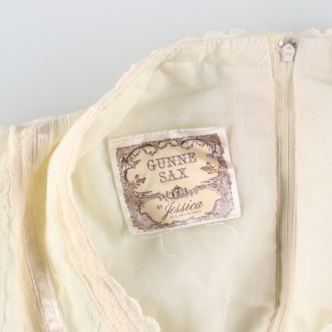 Vintage 1970'S Gunne Sax Jessica maxi-length, long-sleeved flared dress, women's size XS unclear ivory Vintage Second Hand