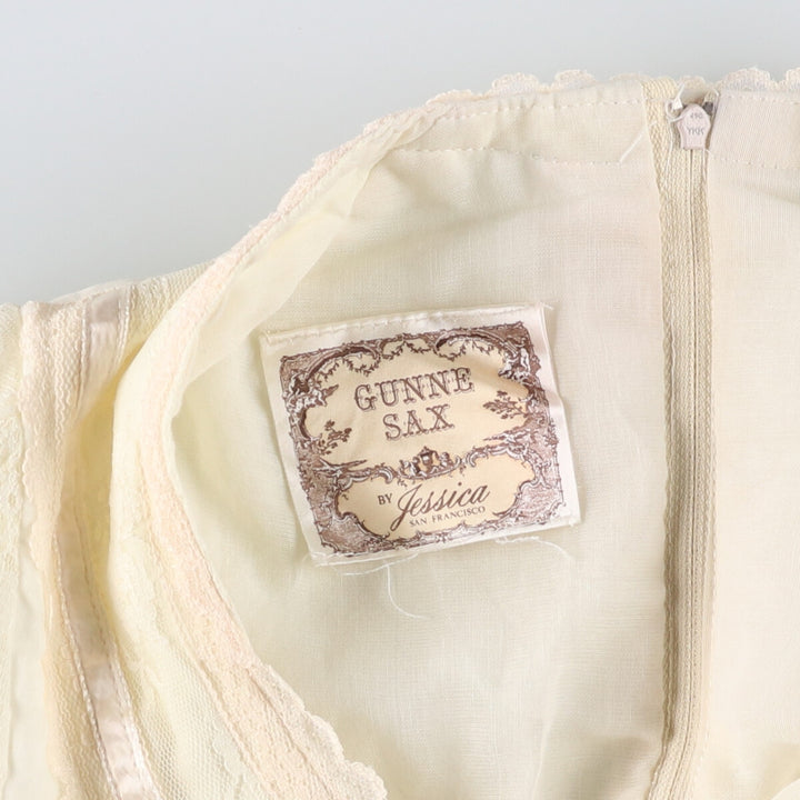 Vintage 1970'S Gunne Sax Jessica maxi-length, long-sleeved flared dress, women's size XS unclear ivory Vintage Second Hand