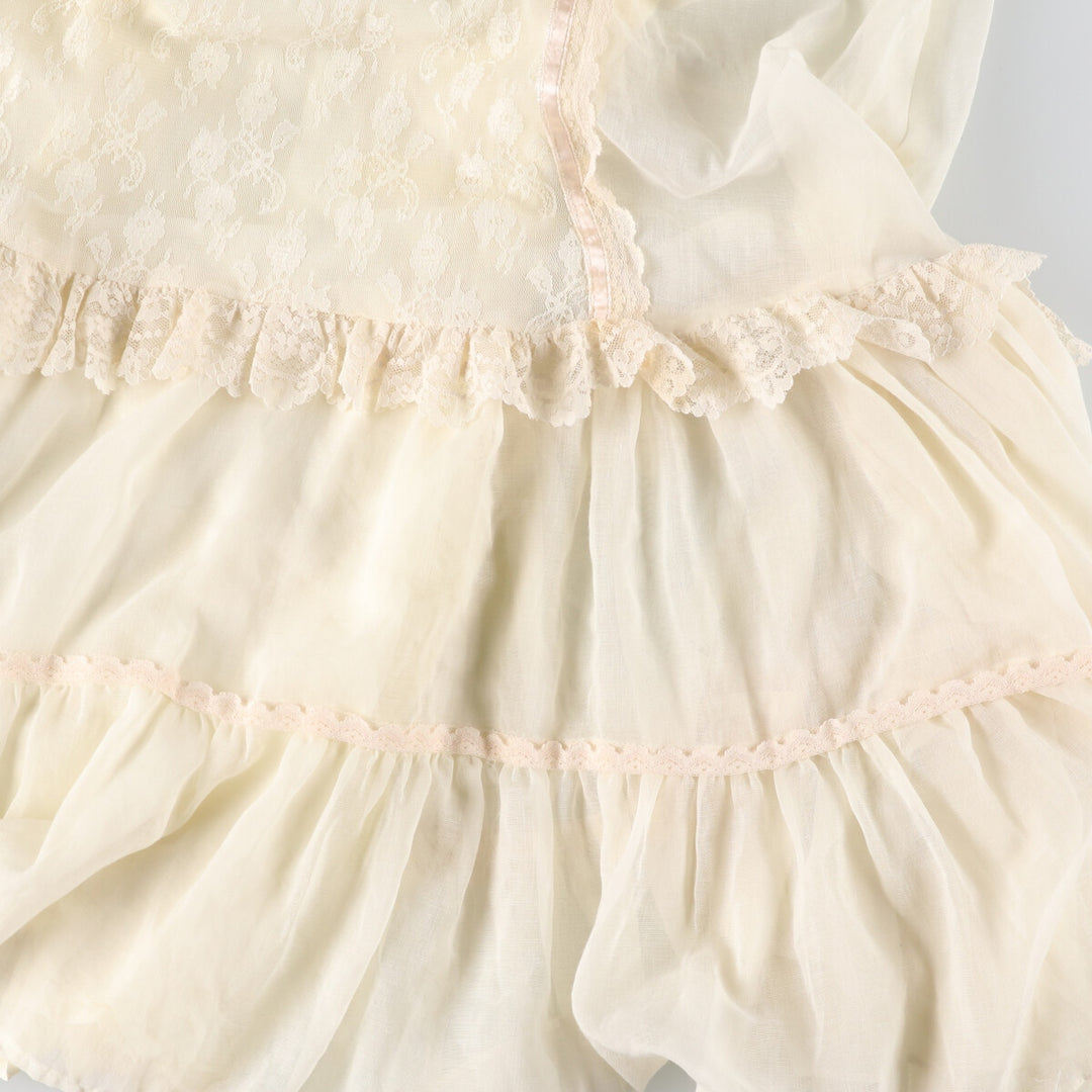 Vintage 1970'S Gunne Sax Jessica maxi-length, long-sleeved flared dress, women's size XS unclear ivory Vintage Second Hand