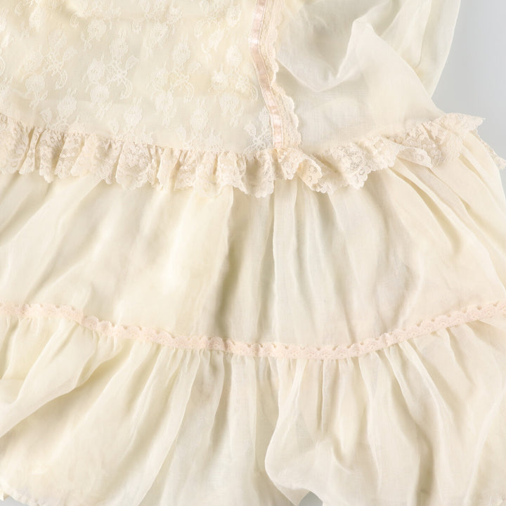 Vintage 1970'S Gunne Sax Jessica maxi-length, long-sleeved flared dress, women's size XS unclear ivory Vintage Second Hand