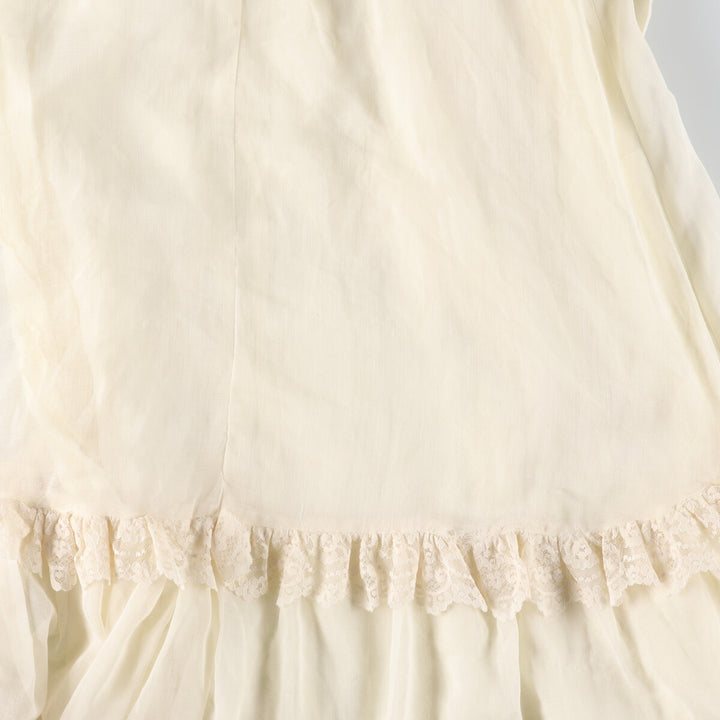 Vintage 1970'S Gunne Sax Jessica maxi-length, long-sleeved flared dress, women's size XS unclear ivory Vintage Second Hand