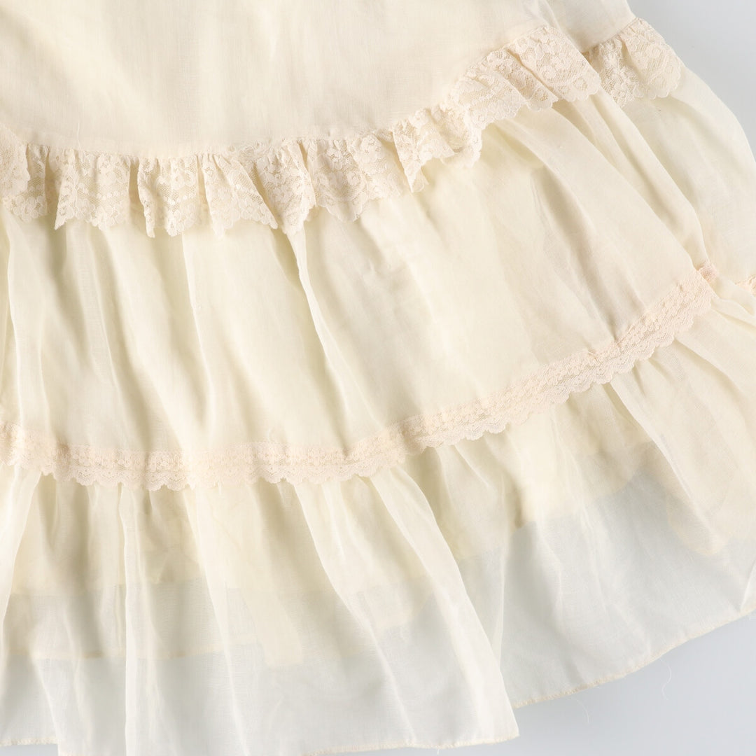 Vintage 1970'S Gunne Sax Jessica maxi-length, long-sleeved flared dress, women's size XS unclear ivory Vintage Second Hand