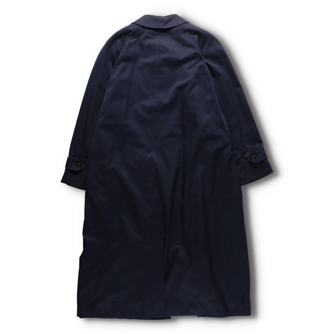 1990'S Burberry Balmacaan Coat, Made in England, Women's Size L cotton navy blue type Vintage Second Hand