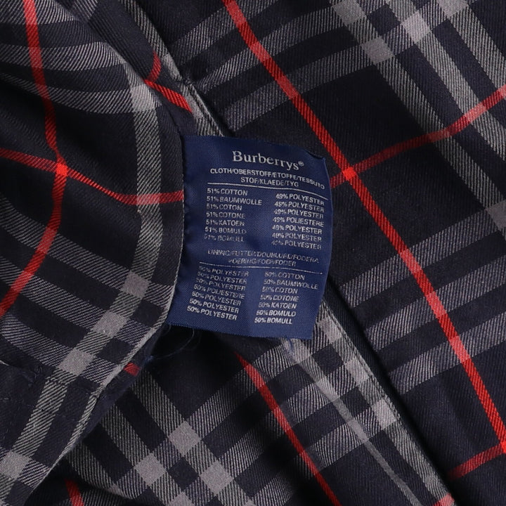1990'S Burberry Balmacaan Coat, Made in England, Women's Size L cotton navy blue type Vintage Second Hand