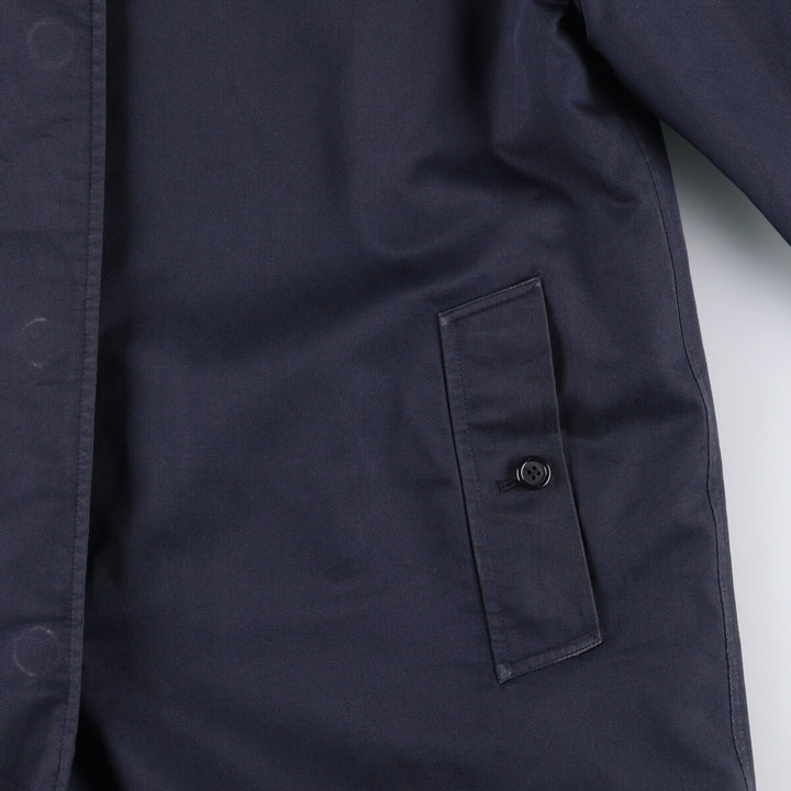 1990'S Burberry Balmacaan Coat, Made in England, Women's Size L cotton navy blue type Vintage Second Hand