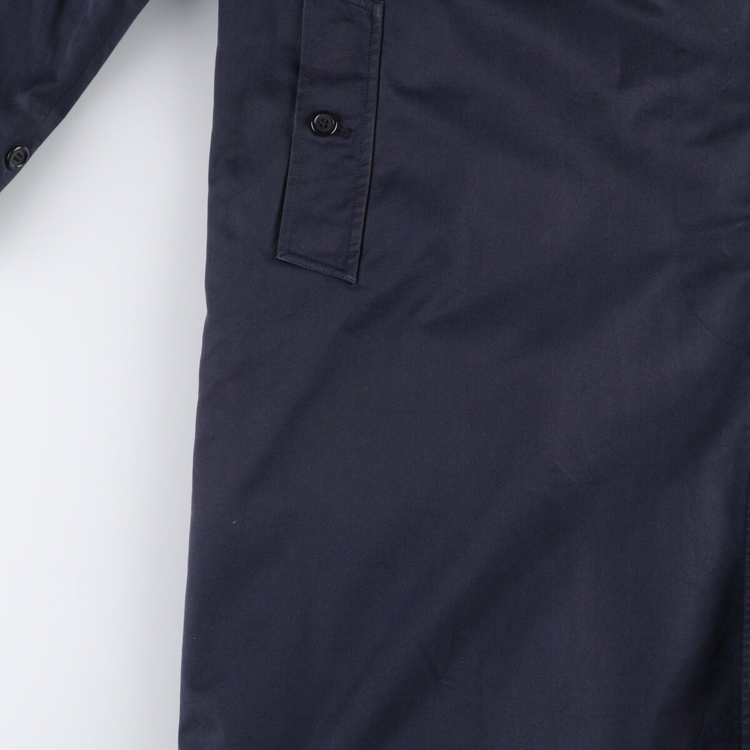 1990'S Burberry Balmacaan Coat, Made in England, Women's Size L cotton navy blue type Vintage Second Hand