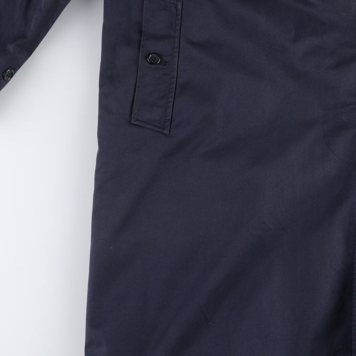 1990'S Burberry Balmacaan Coat, Made in England, Women's Size L cotton navy blue type Vintage Second Hand