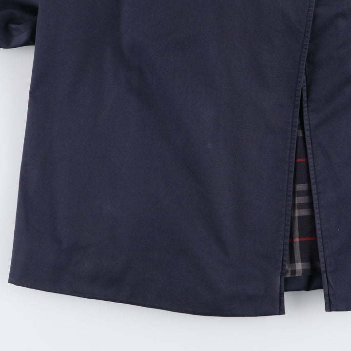1990'S Burberry Balmacaan Coat, Made in England, Women's Size L cotton navy blue type Vintage Second Hand