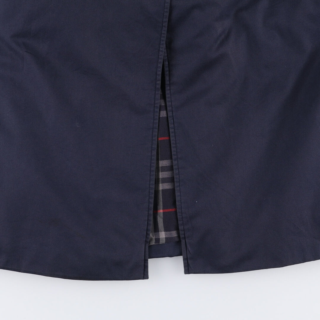 1990'S Burberry Balmacaan Coat, Made in England, Women's Size L cotton navy blue type Vintage Second Hand