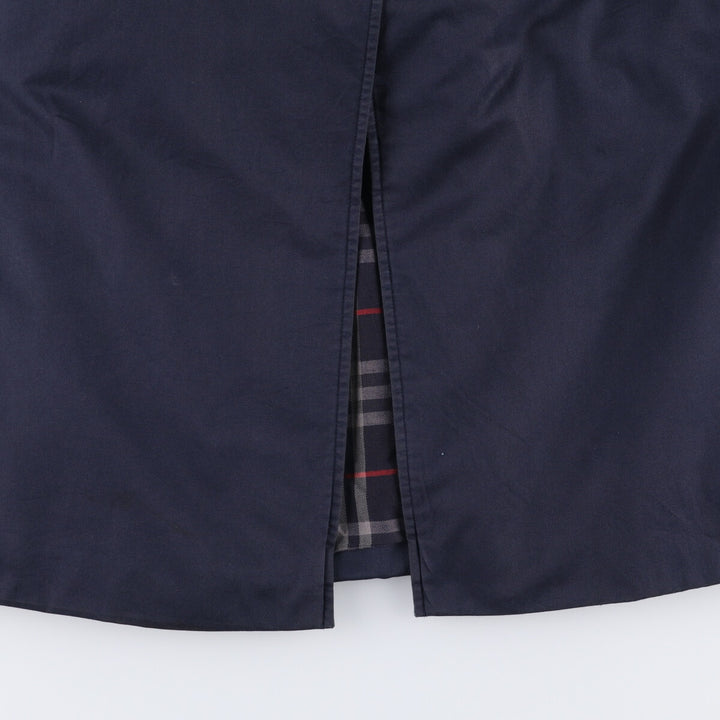 1990'S Burberry Balmacaan Coat, Made in England, Women's Size L cotton navy blue type Vintage Second Hand