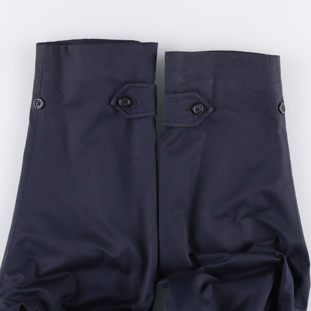 1990'S Burberry Balmacaan Coat, Made in England, Women's Size L cotton navy blue type Vintage Second Hand