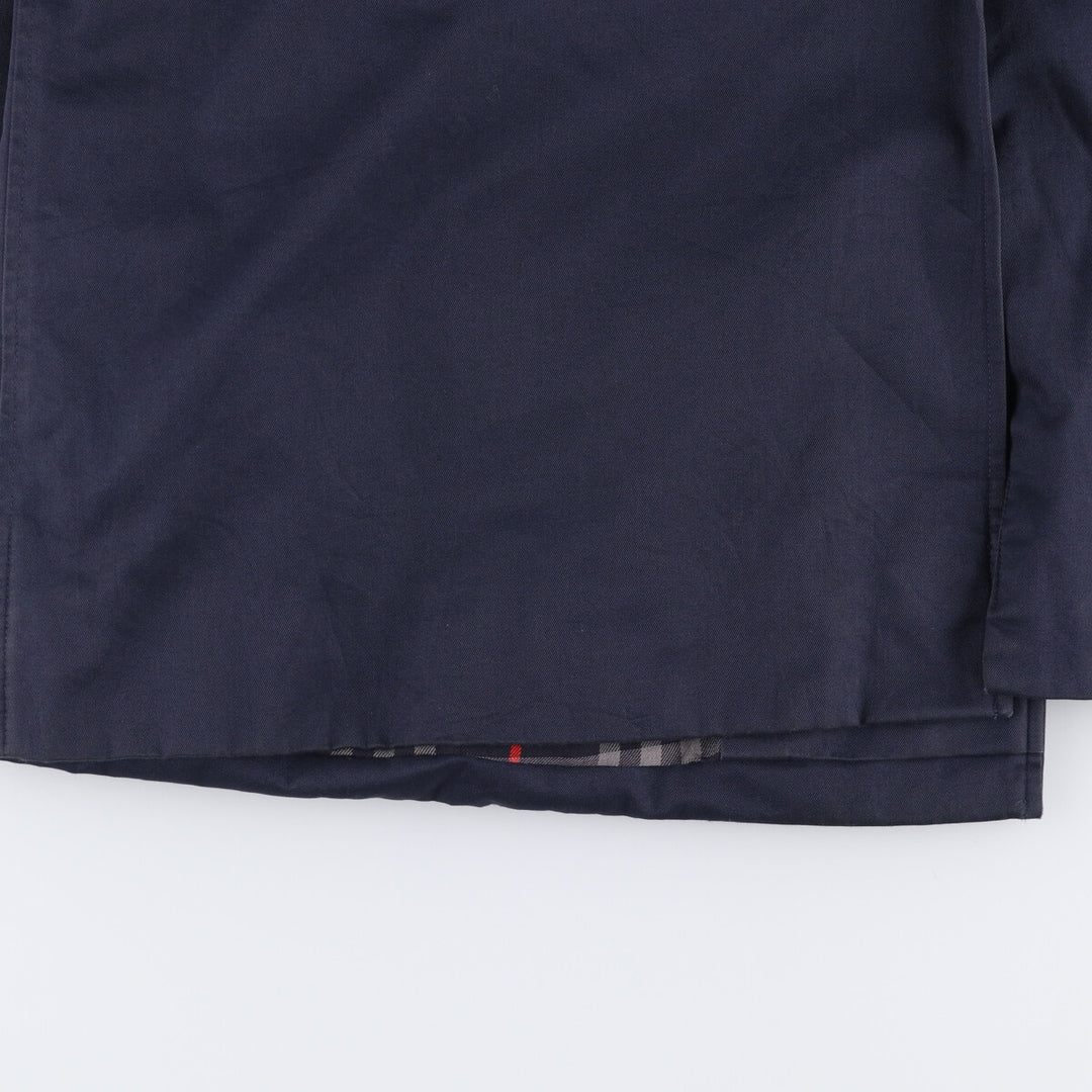 1990'S Burberry Balmacaan Coat, Made in England, Women's Size L cotton navy blue type Vintage Second Hand