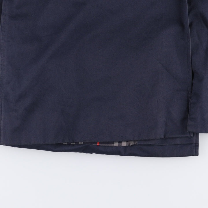 1990'S Burberry Balmacaan Coat, Made in England, Women's Size L cotton navy blue type Vintage Second Hand