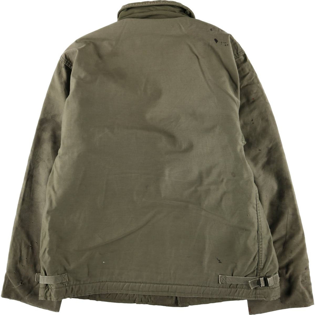 Authentic 1980'S US Navy A-2 Military Deck Jacket, Made in USA, Large (1942-1944), Men's Size L, Vintage Nylon Khaki type Vintage Second Hand