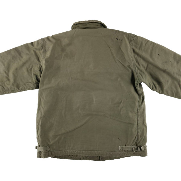Authentic 1980'S US Navy A-2 Military Deck Jacket, Made in USA, Large (1942-1944), Men's Size L, Vintage Nylon Khaki type Vintage Second Hand
