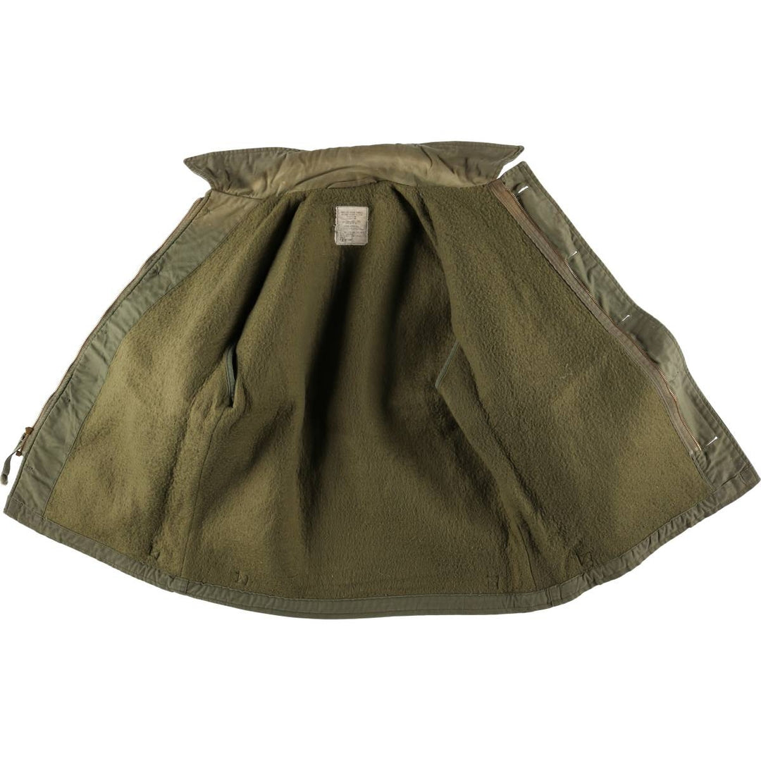 Authentic 1980'S US Navy A-2 Military Deck Jacket, Made in USA, Large (1942-1944), Men's Size L, Vintage Nylon Khaki type Vintage Second Hand