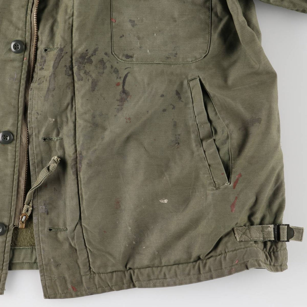 Authentic 1980'S US Navy A-2 Military Deck Jacket, Made in USA, Large (1942-1944), Men's Size L, Vintage Nylon Khaki type Vintage Second Hand