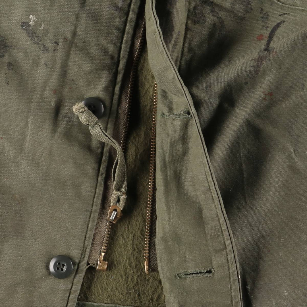 Authentic 1980'S US Navy A-2 Military Deck Jacket, Made in USA, Large (1942-1944), Men's Size L, Vintage Nylon Khaki type Vintage Second Hand