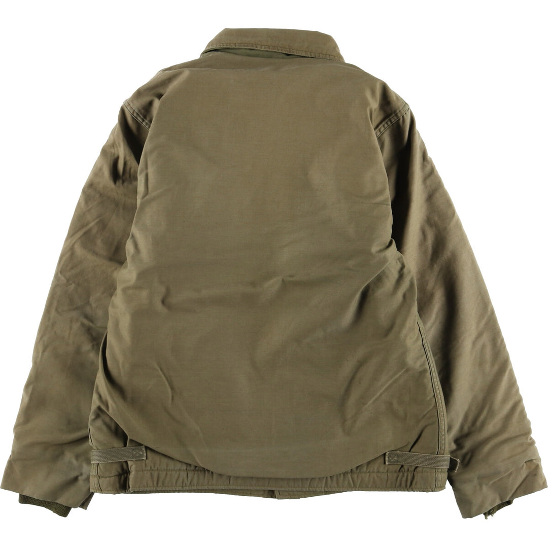 Authentic 1980'S US Navy A-2 Military Deck Jacket, Made in USA, Medium (38-40), Men's Size M, Vintage Nylon Khaki type Vintage Second Hand