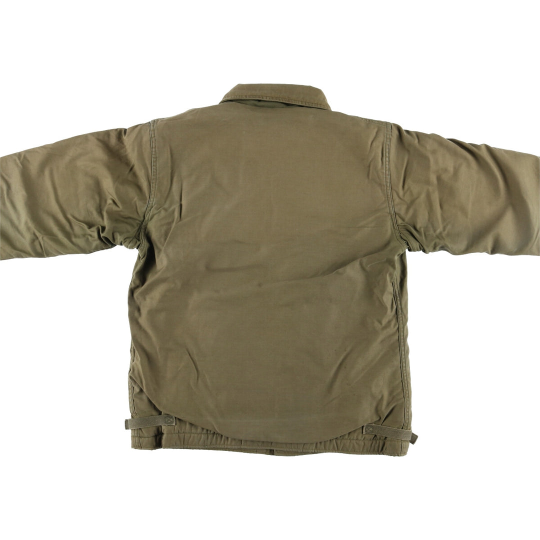 Authentic 1980'S US Navy A-2 Military Deck Jacket, Made in USA, Medium (38-40), Men's Size M, Vintage Nylon Khaki type Vintage Second Hand