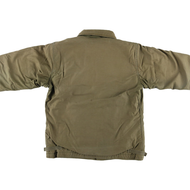 Authentic 1980'S US Navy A-2 Military Deck Jacket, Made in USA, Medium (38-40), Men's Size M, Vintage Nylon Khaki type Vintage Second Hand
