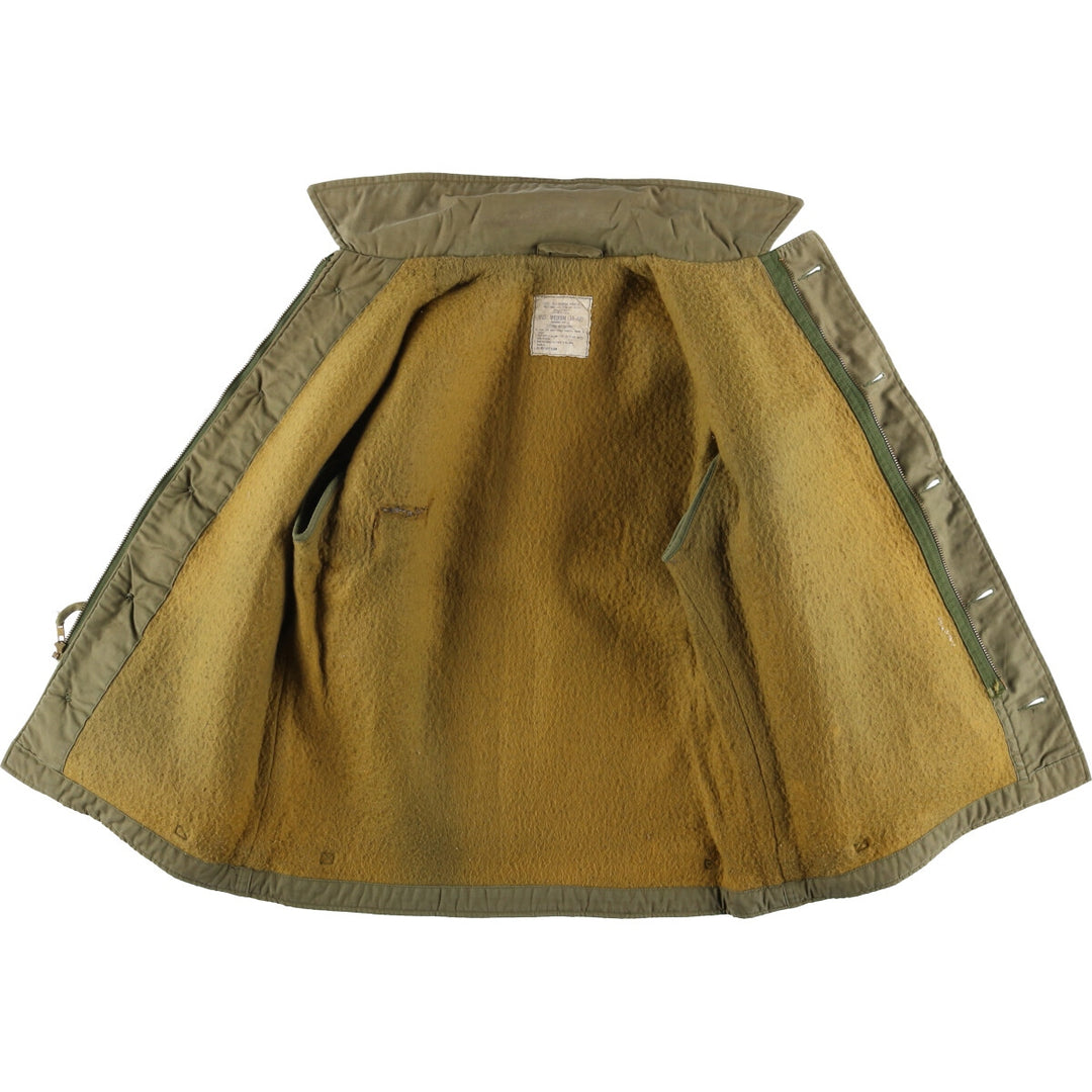 Authentic 1980'S US Navy A-2 Military Deck Jacket, Made in USA, Medium (38-40), Men's Size M, Vintage Nylon Khaki type Vintage Second Hand