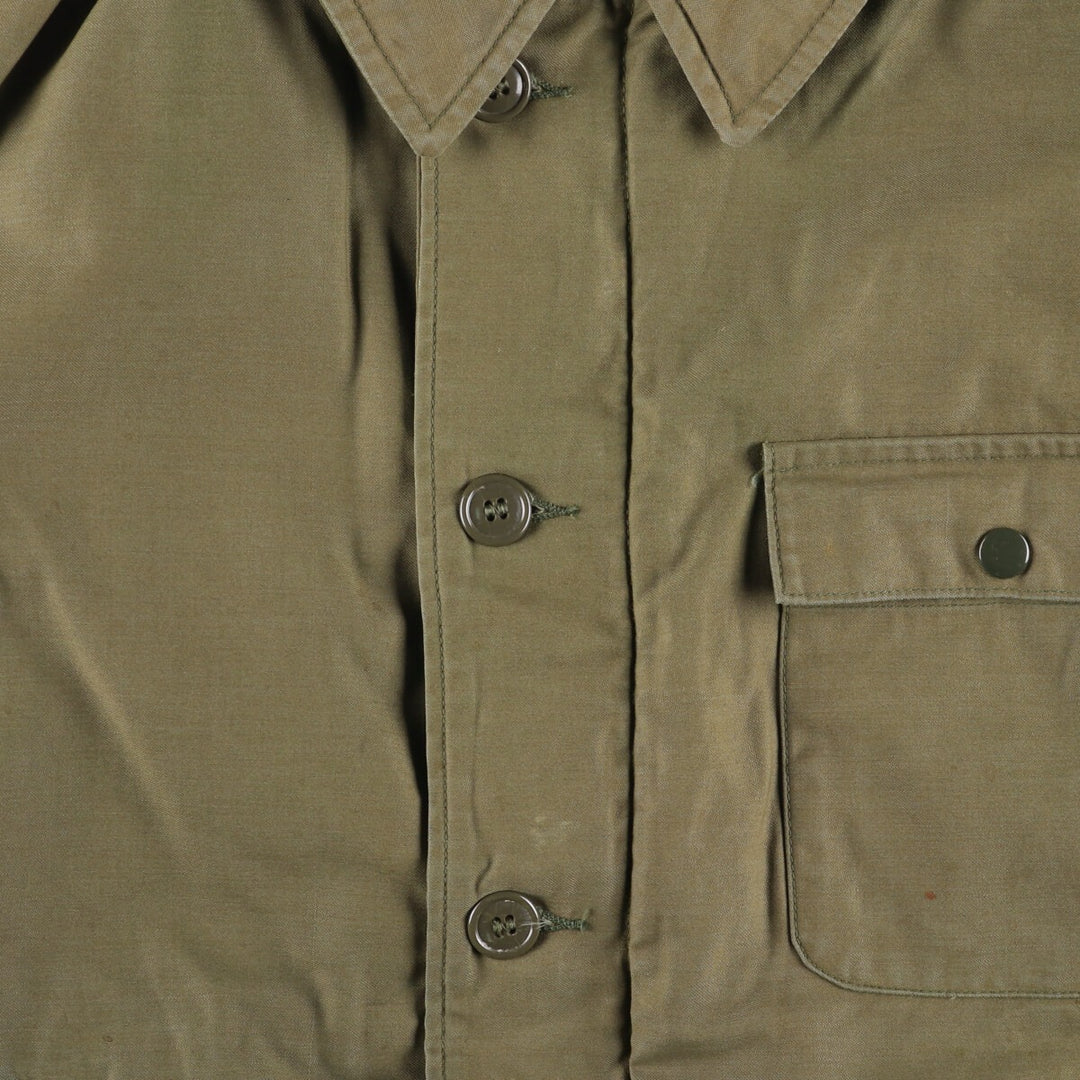 Authentic 1980'S US Navy A-2 Military Deck Jacket, Made in USA, Medium (38-40), Men's Size M, Vintage Nylon Khaki type Vintage Second Hand