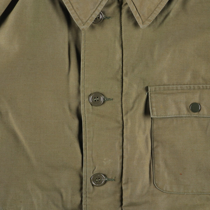 Authentic 1980'S US Navy A-2 Military Deck Jacket, Made in USA, Medium (38-40), Men's Size M, Vintage Nylon Khaki type Vintage Second Hand