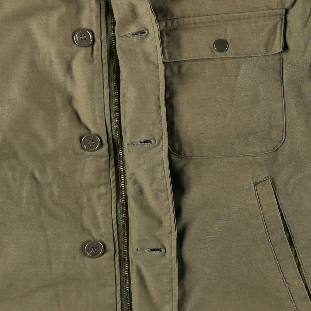 Authentic 1980'S US Navy A-2 Military Deck Jacket, Made in USA, Medium (38-40), Men's Size M, Vintage Nylon Khaki type Vintage Second Hand