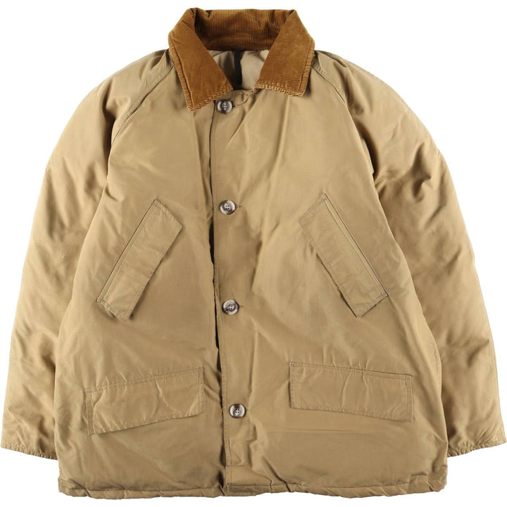 1960'S LLBean Goose Down Mackinaw Jacket with Cursive White Tag, Men's XL cotton Beige type Vintage Second Hand
