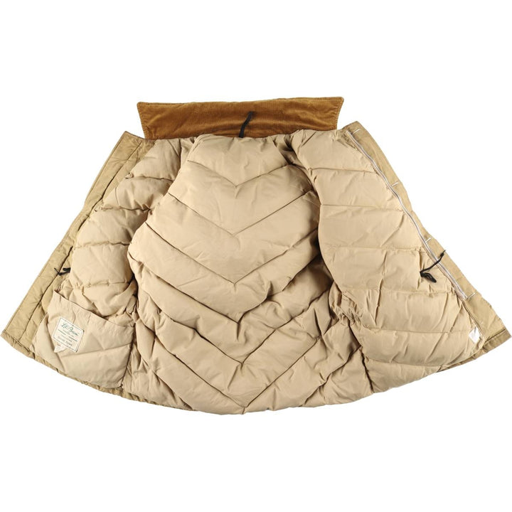 1960'S LLBean Goose Down Mackinaw Jacket with Cursive White Tag, Men's XL cotton Beige type Vintage Second Hand