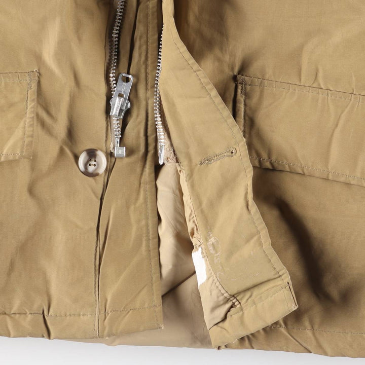 1960'S LLBean Goose Down Mackinaw Jacket with Cursive White Tag, Men's XL cotton Beige type Vintage Second Hand