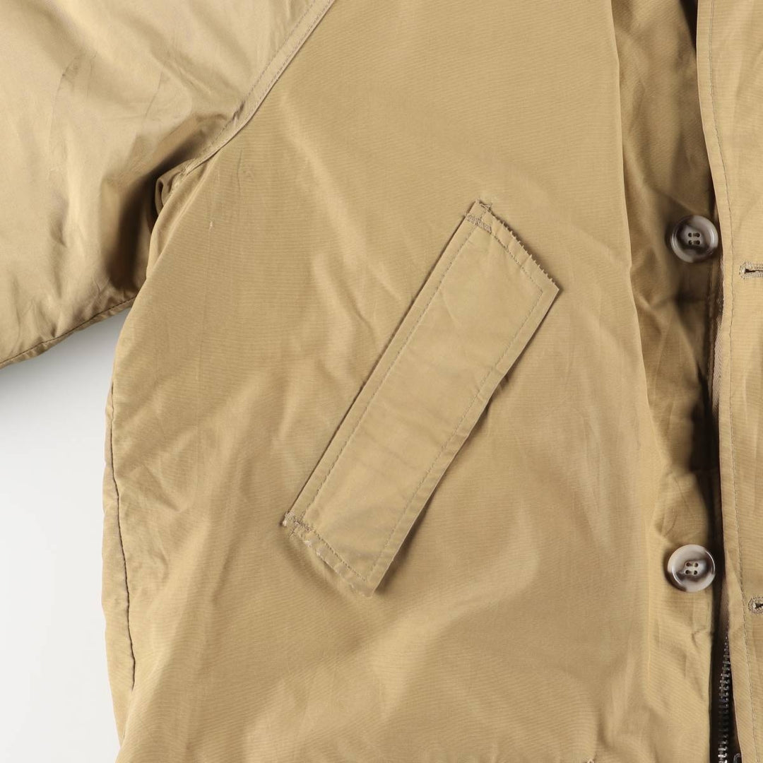 1960'S LLBean Goose Down Mackinaw Jacket with Cursive White Tag, Men's XL cotton Beige type Vintage Second Hand