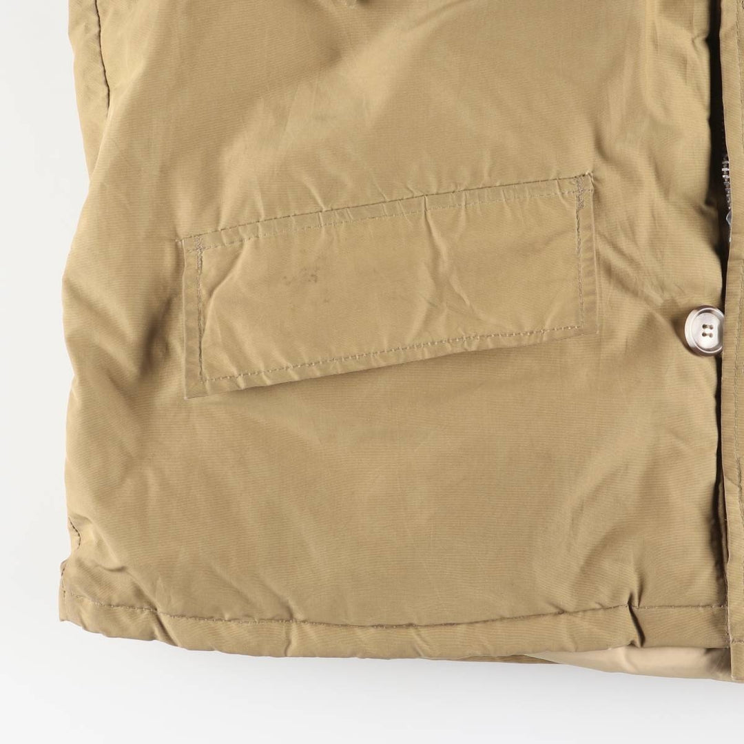 1960'S LLBean Goose Down Mackinaw Jacket with Cursive White Tag, Men's XL cotton Beige type Vintage Second Hand