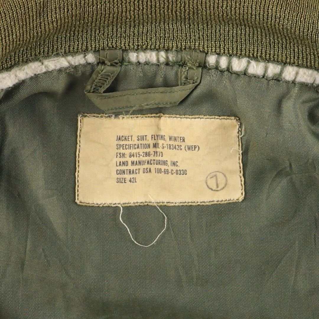 1960'S US Navy G-8 WEP Military Flight Jacket, Made in USA, Size 42L, Men's Size L, Vintage unclear Khaki type Vintage Second Hand