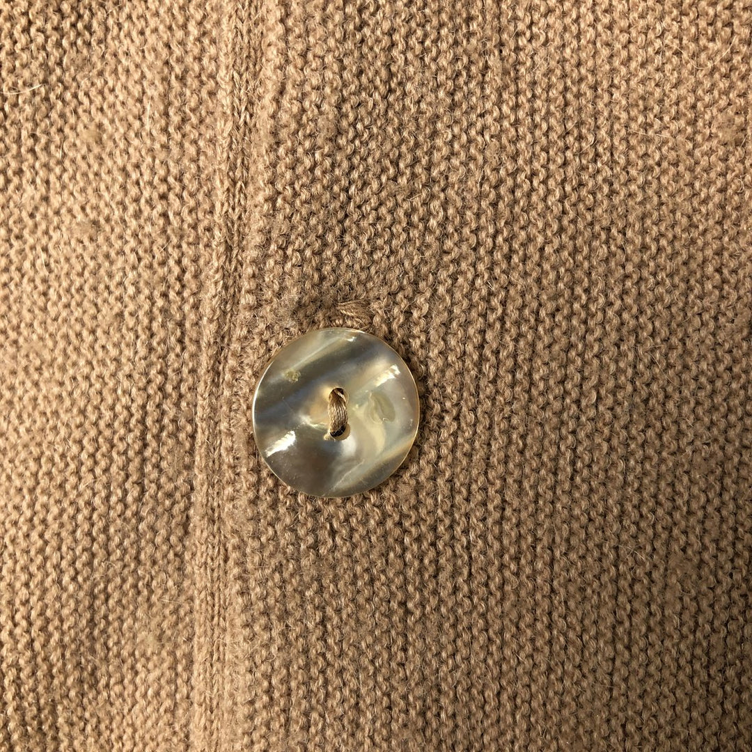 PEBBLE BEACH Alpaca Blend Acrylic Knit Cardigan, Men's Size L, Vintage acrylic Beige type Vintage Second Hand
