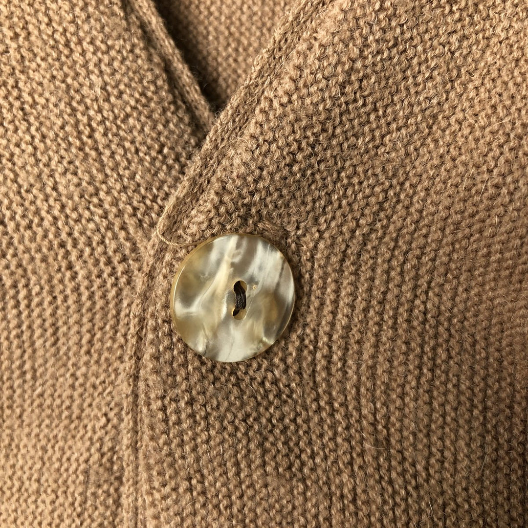 PEBBLE BEACH Alpaca Blend Acrylic Knit Cardigan, Men's Size L, Vintage acrylic Beige type Vintage Second Hand
